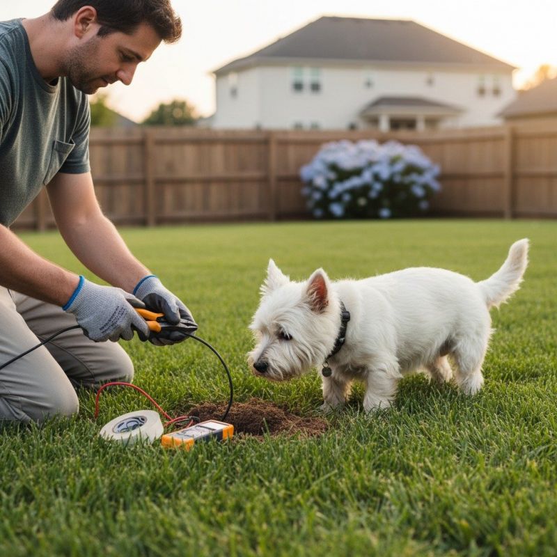 Electric Dog Fence Installation detail